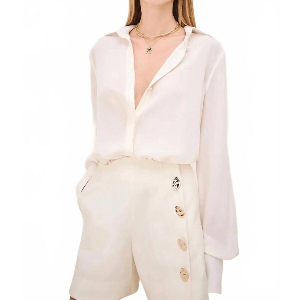NEW ALEXIS pat long-sleeve blouse in ivory - Picture 3 of 3